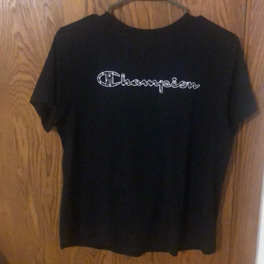 All black champion shirt